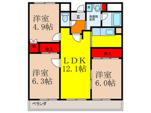 マンション・フォルツーナの物件間取画像